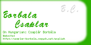 borbala csaplar business card